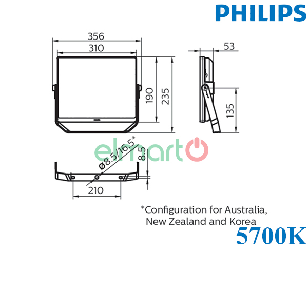 Đèn Pha LED BVP174 LED95/WW 100W WB GREY CE - Philips